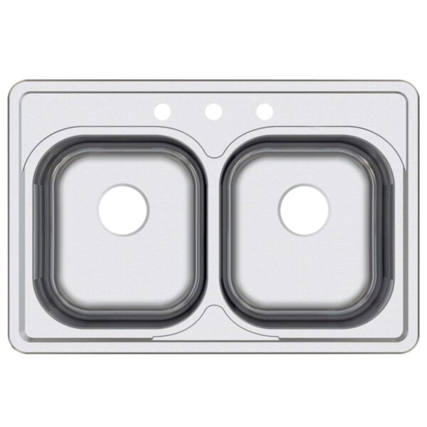 712-6757 Stainless Steel 33" x 22" Rear drain Top-Mount ADA Sink